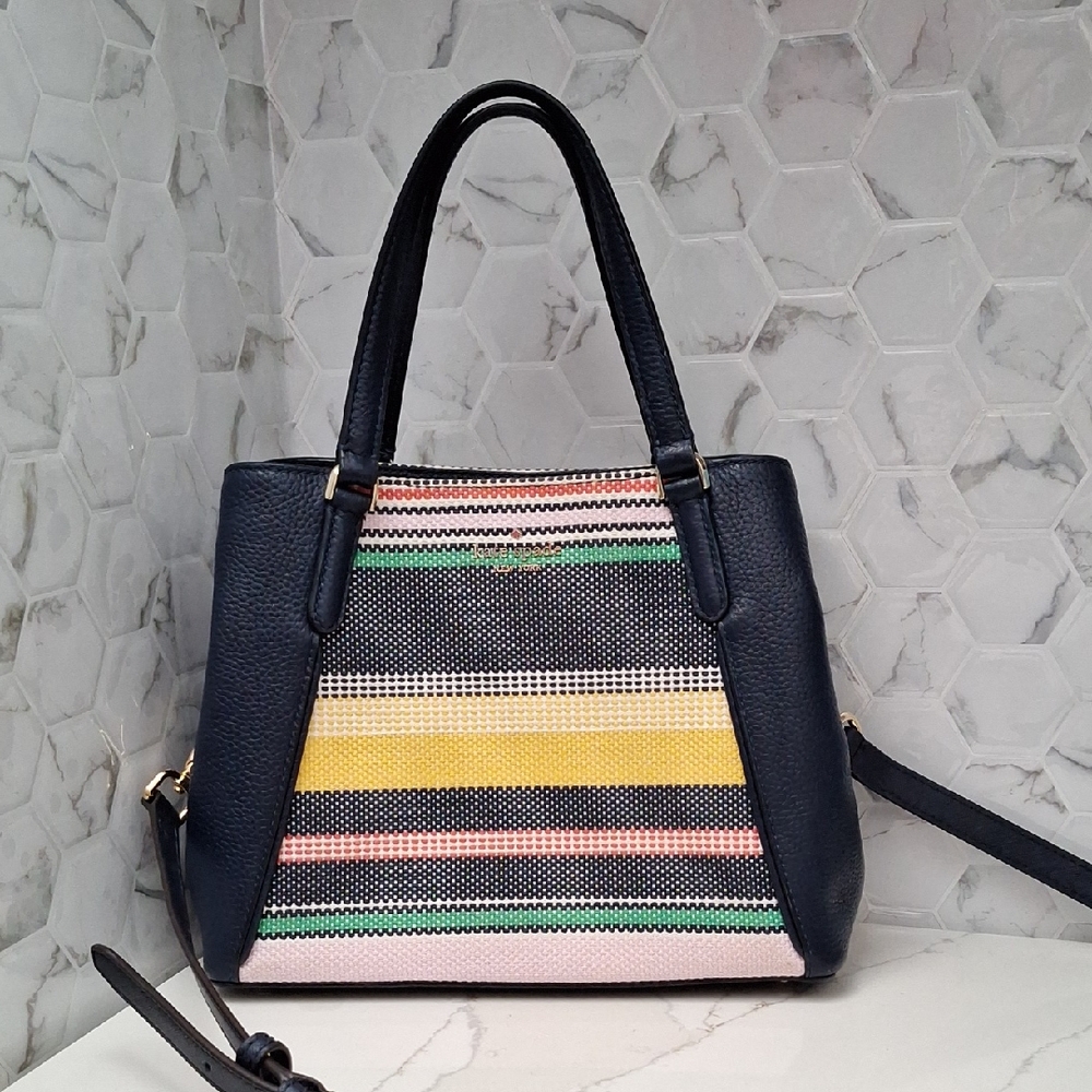 Kate Spade Jackson Boardwalk Stripe Med Triple Compartiment Satchel